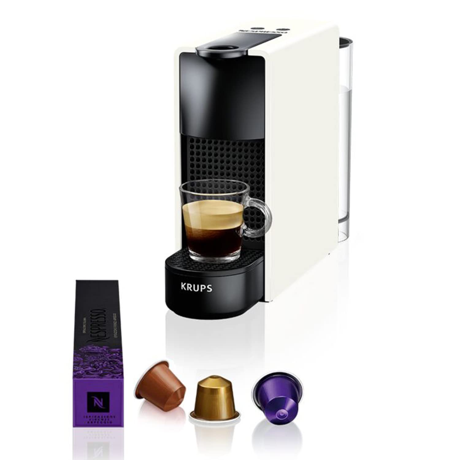 Machine à Café Nespresso Essenza Mini Blanche – Capsules Espresso & Lungo + 14 Capsules Offertes