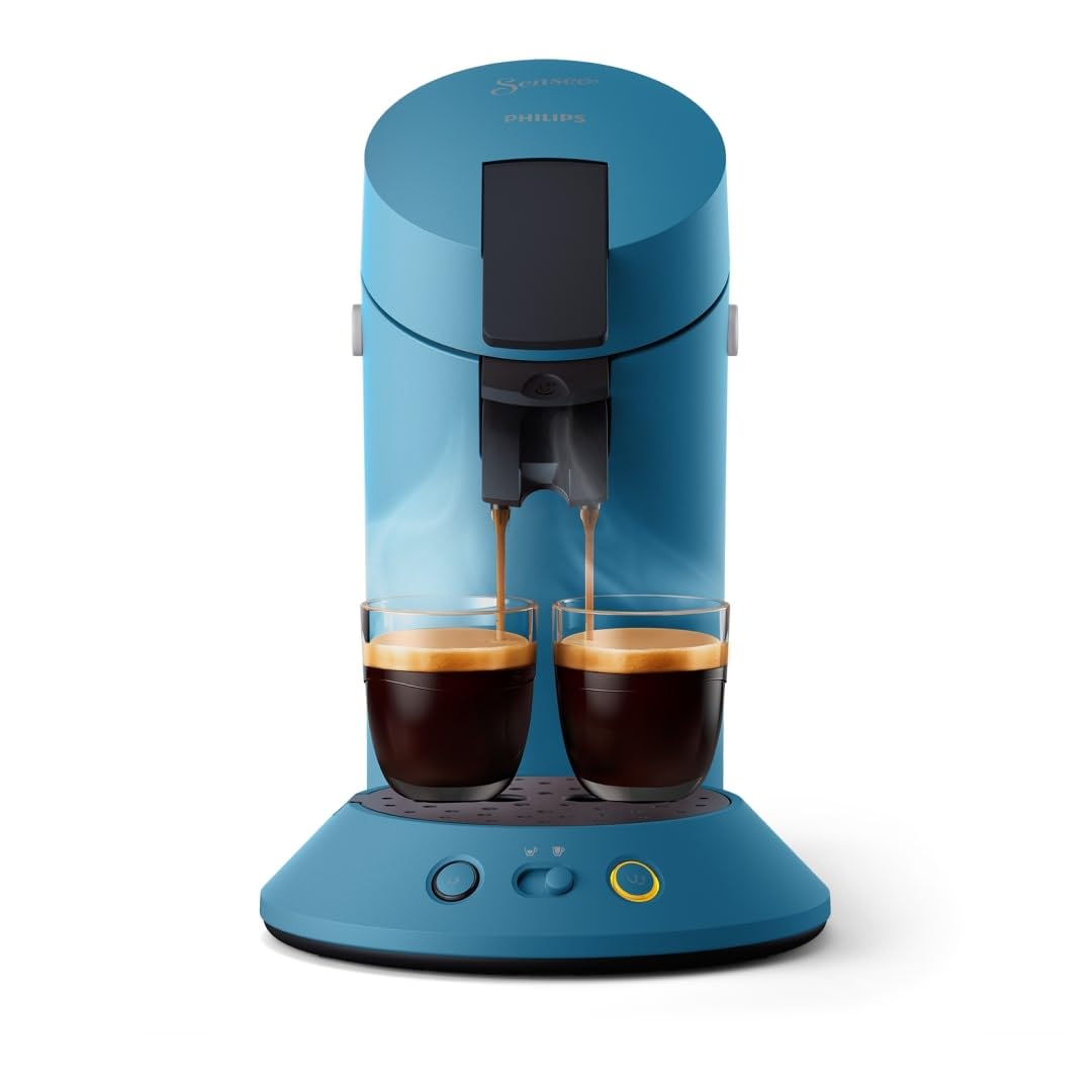 SENSEO Original Plus Machine à Café Dosettes Bleu Paon CSA210/00 – Coffee Boost, Crema Plus