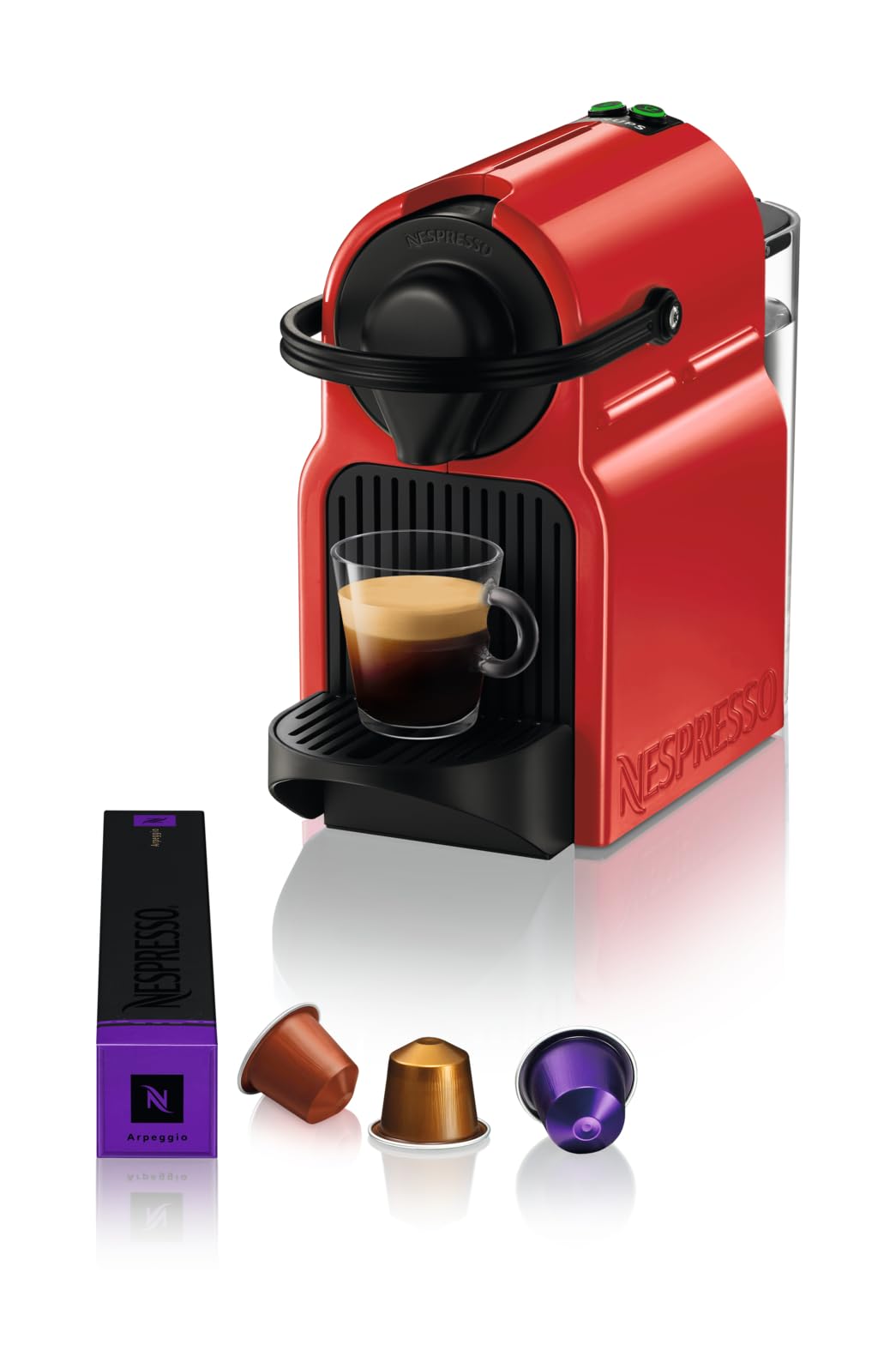 Machine à Café Nespresso Inissia Rouge – Cafetière Espresso Compacte, 19 Bars, 1260W