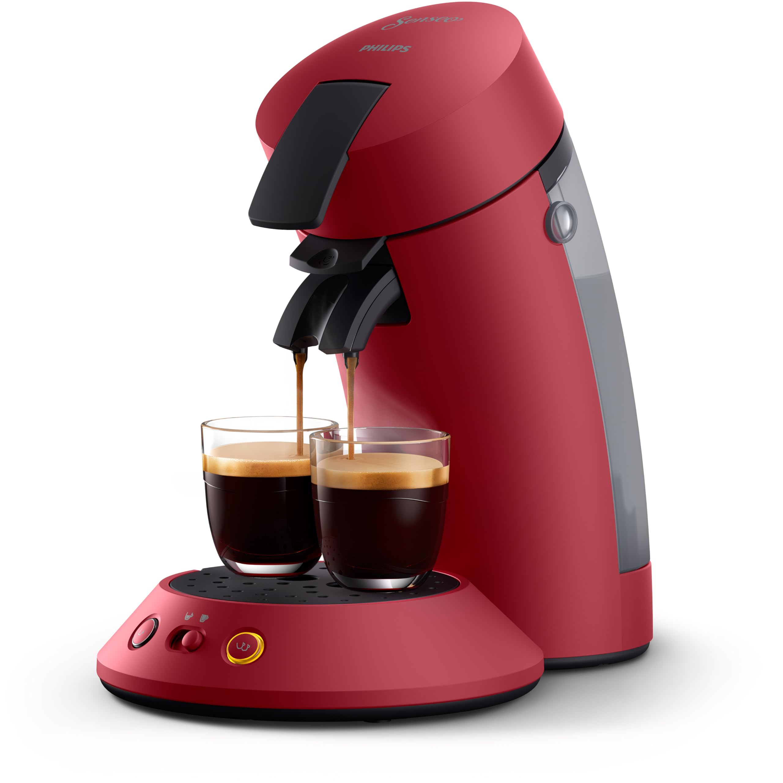 SENSEO Original Plus Machine à Café Dosettes Rouge CSA210/91 – Crema Plus, Écoresponsable